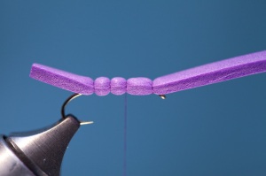 tying purple foam hopper